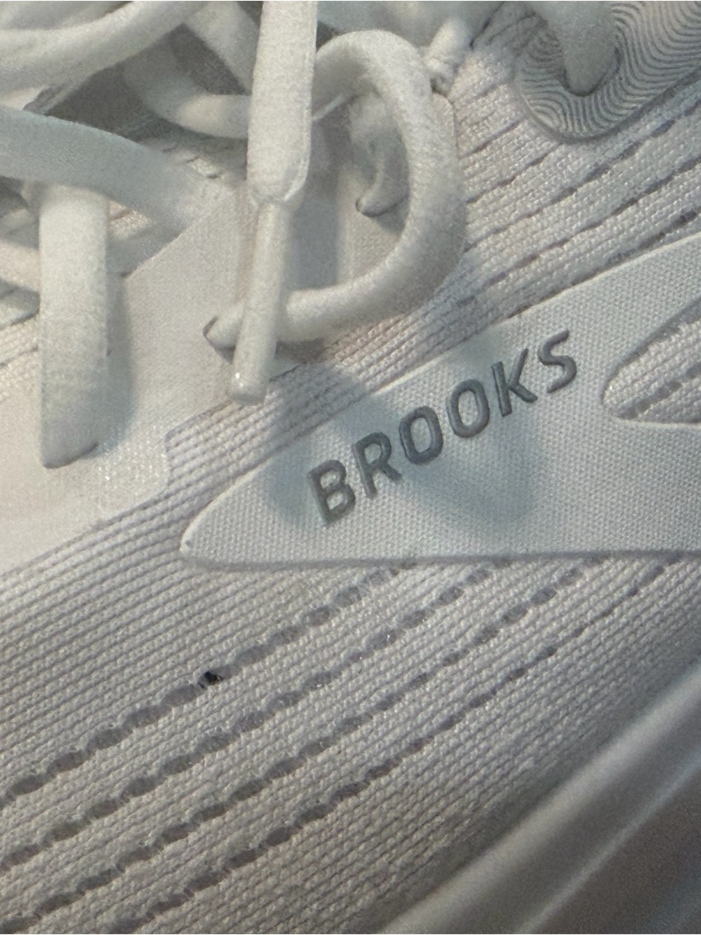 Brooks White Men's Running Sneakers with Subtle Gray Logo - Picture 2 of 10